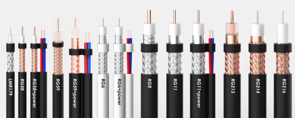 Different types of coxial cables 