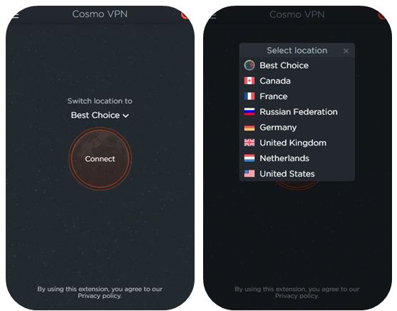 cosmo vpn interface