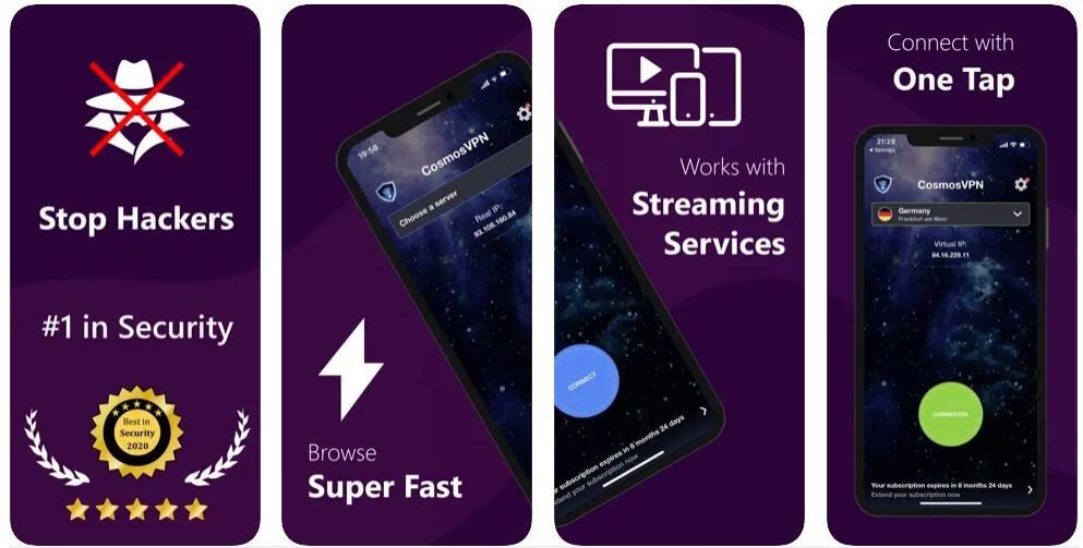 Cosmo VPN app for IOS