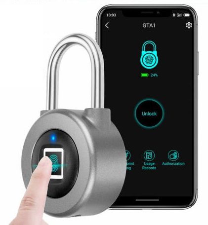 Padlock with connected device